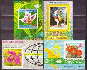 Экваториальная Гвинея,1974, Цветы Северной Америки, 4 блока